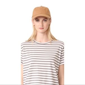 Madewell Camel Baseball Hat with leather strap